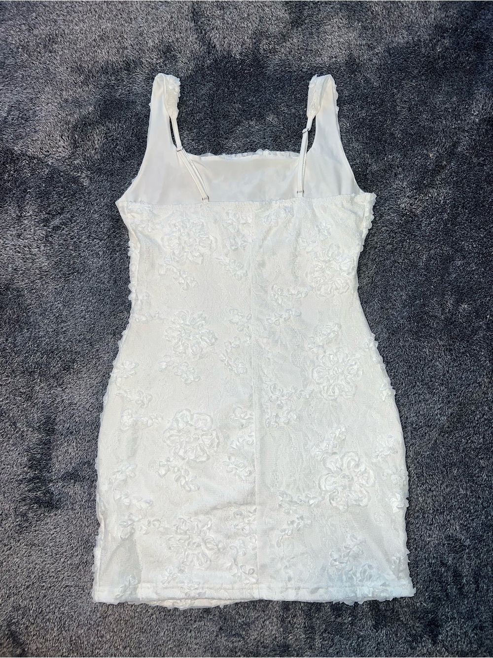 Lace Embroidered White Tank Dress - Picture 5 of 6